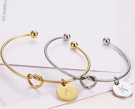 Initial Charm Bangle
