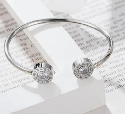 Roman Numerals Crystal Bangle