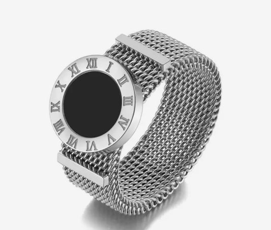 “Roman Numerals”Mesh Ring